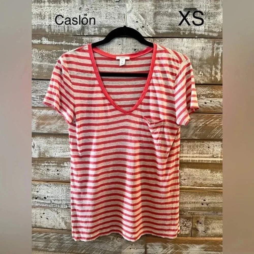 Caslon womens short sleeved stripped shirt XS